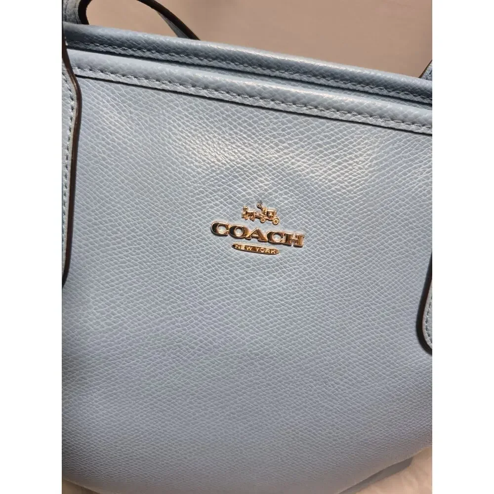 💥 Coach City Zip Leather Women's Tote - Powder Blue Purse Handbag Shoulder Bag